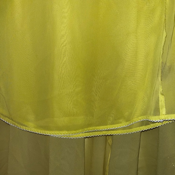 Size M Anthropologie chartreuse maxi skirt - Picture 3 of 3